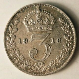 1916 Great Britain 3 Pence - - - Premium Vintage Bin 11