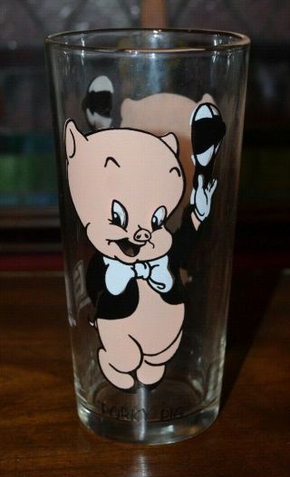 Vintage Pepsi Collectors Series Porky Pig Warner Bros Inc.  1973 Glass