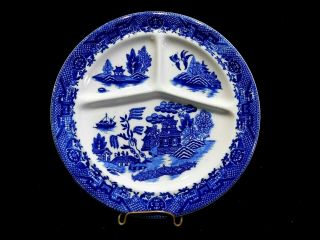 Vintage Moriyama Blue Willow Divided Grill Plate Made In Occupied Japan 9 3/4 "