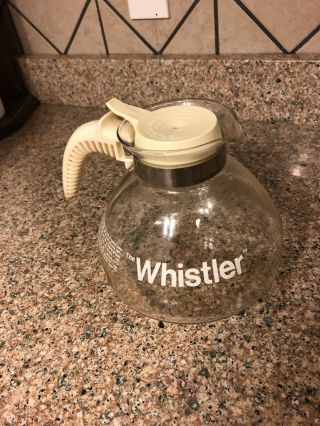 Vintage The Whistler By Gemco Glass Stovetop Tea Kettle Coffee Pot 8 Cups B - 24