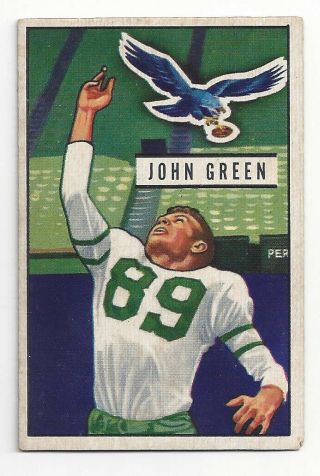 Vintage John Green 1951 Bowman Nfl Football Card 83 Exnm
