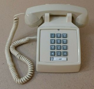 Vintage Gte Hac 2500 - 20m Single Line Push Button Cream Analog Corded Desk Phone