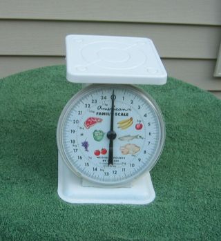 Vintage American Family Scale - White - 25 Lbs Frut Vegetables,  Fish -