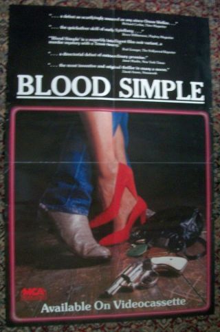 Blood Simple Video Store Vintage Poster 1st Coen Bros Movie 36 By 24
