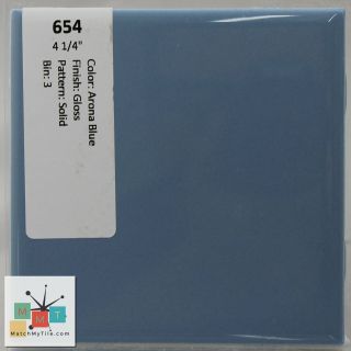 Mmt - 654 Vintage Ceramic Tile Arona Blue Glossy Solid