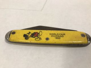 Vintage World Fair Chicago 1933 Mickey Mouse Knife