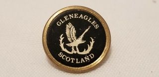 Vtg Gleneagles Scotland Golf Club Course Goldtone Metal Stemmed Golf Ball Marker