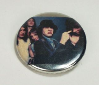 Vintage Ac/dc Button Pinback Highway To Hell Angus Young Middle Finger Bon Scott
