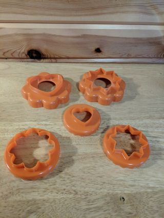 Vintage Orange Tupperware Set Of 5 Nesting Cookie Cutters