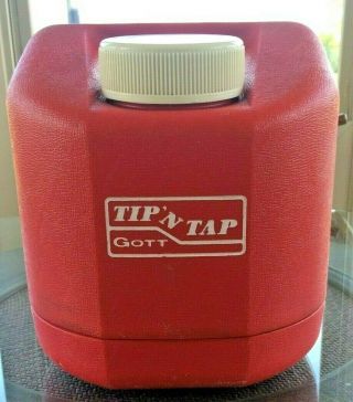 Vintage Gott Tip N Tap Red Water Jug Cooler 5 - Quart Usa Model 1505 Vtg Refreeze
