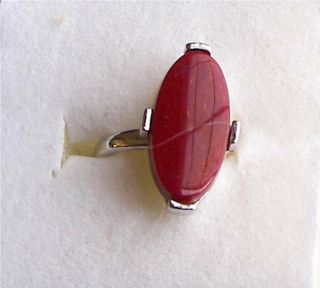 " Continental " Silver Tone Red Ring - Sarah Coventry Jewelry - Sara Cov - Vtg