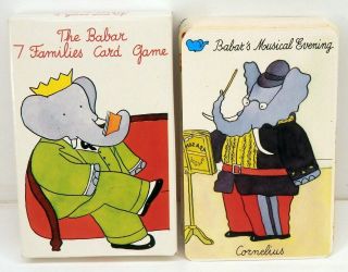 Babar The Elephant 7 Families Card Game Vintage C.  1989 Wj Fantasy Inc.  Brunhoff