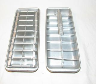 2 Vintage Aluminum Hotpoint And Unbrand Ice Cube Trays