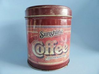 Vintage Sunshine Coffee Tin Canister,  Retro Kitchen Decor,  Decorative Storage
