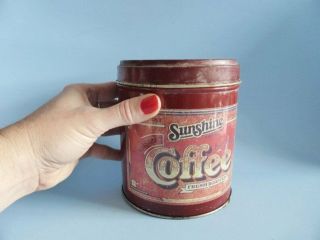 Vintage Sunshine Coffee Tin Canister,  Retro Kitchen Decor,  Decorative Storage 2