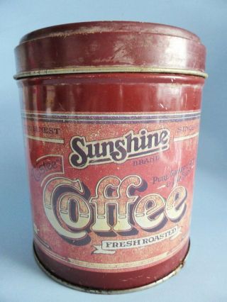 Vintage Sunshine Coffee Tin Canister,  Retro Kitchen Decor,  Decorative Storage 3