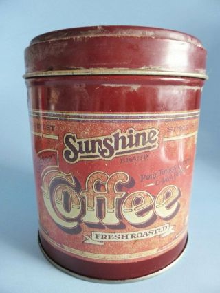 Vintage Sunshine Coffee Tin Canister,  Retro Kitchen Decor,  Decorative Storage 5