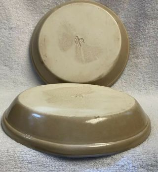 2 Vintage Pfaltzgraff FOLK ART Stoneware Pie Plate Circa 1990 USA Made EUC 5