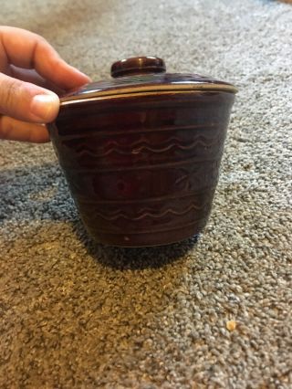 Vintage Marcrest Daisy & Dot Brown Stoneware Grease Jar Drippings Bowl With Lid
