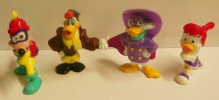 Vintage 1992 Darkwing Duck 4 Mini Pvc Figures Set Kelloggs Cereal Walt Disney