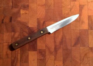 Vintage Chicago Cutlery 107s Stainless Steel 3 - 1/2” Paring Knife Hardwood Handle