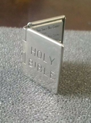 Vintage Wells Sterling Silver Holy Bible Figural Charm/pendant Opens & Shuts