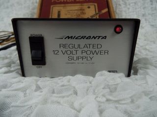 Vintage Radio Shack Micronta Regulated 12 Volt Power Supply Cat.  No.  22 - 124 2