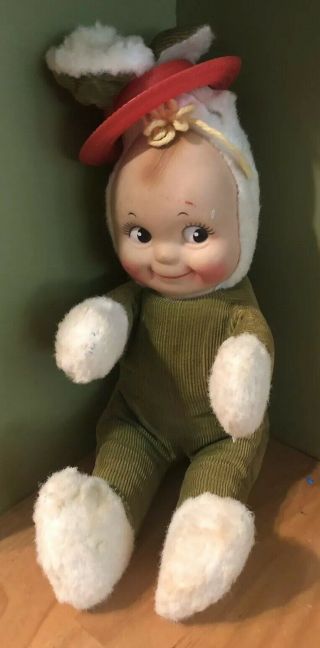 Vintage Knickerbocker Kewpie Doll / Bunny / Hard Plastic Face