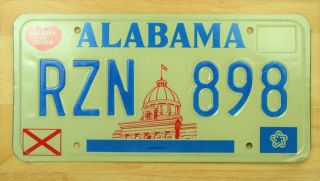 Vintage Red Capital Bldg Alabama License Plate 1978 - 1983 Vehicle Tag Item 380