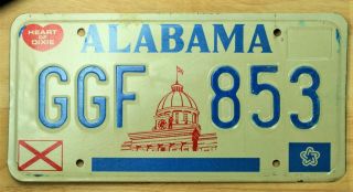 Vintage Red Capital Bldg Alabama License Plate 1978 - 1983 Vehicle Tag Item 471