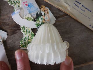 6 Vintage Bride & Groom Wedding Shower Place Card Name Holders Favor