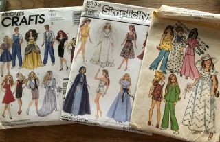 6 Vintage Sewing Patterns For Doll Clothes Barbie Chrissy Baby Alive Betsy Wetsy 3