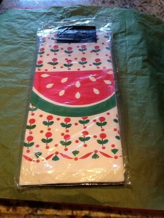Vintage Paper Art Extra Large Table Cover 54 " X 102 " Summer Cherries & Watermelon