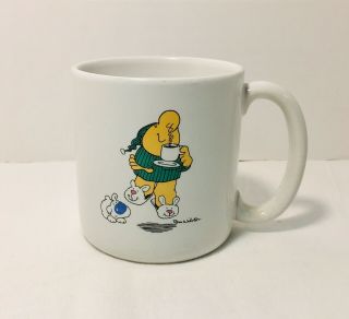Vintage 1988 Tom Wilson Ziggy Coffee Mug Cup W/ Night Shirt & Bunny Slippers