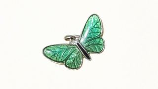 Vtg Signed Bliss Sterling Silver Green Enamel Butterfly Charm Pendant