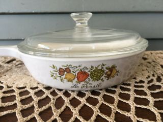 Vintage Corning Ware Spice of Life P - 83 - B Le Persil Skillet w/ Glass Lid 6 1/2 