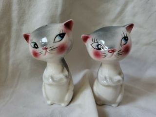 Vintage Made In Japan Cat Salt And Pepper Shakers Paper Label