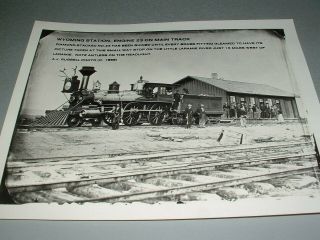 Vintage 8x10 Train Photo Union Pacific Railroad,  Wyoming Station Near Laramie