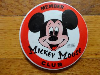 Vintage 1970s Mickey Mouse Club Member Metal Button – 3.  5” – Owner