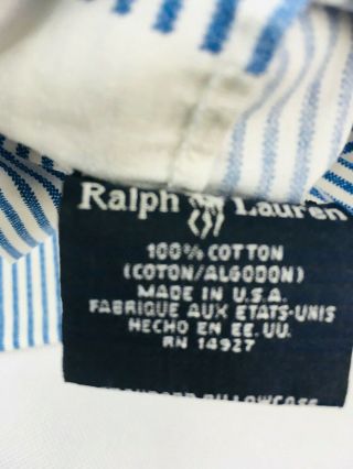 Vintage Ralph Lauren Polo Bear Blue Stripe 3 Piece Twin Sheet Set 6