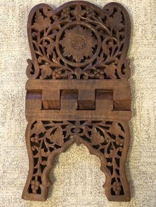 Vintage Wooden Hand Carved Book Stand