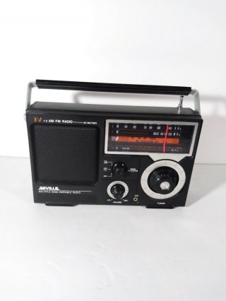 Vintage Seville 2205 Multiple Band Portable Radio Tv 1 - 2 Am - Fm