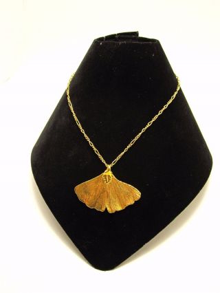 Vintage Monet Gold Leaf Necklace Fashion Statement Costume Jewelry