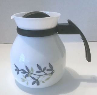 Vintage La Opala Milk Glass Coffee Tea Pot Pitcher Handle Lid Bone Ash