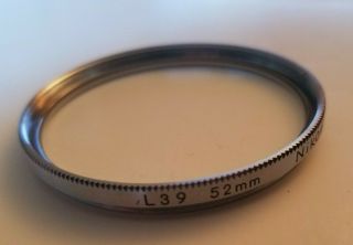 Vintage Nikon Chrome L39 Uv Filter 52mm Chrome Ring -