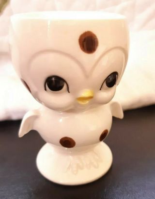 Lonely Vintage Japan Porcelain Chick Bird Egg Cup - Looking For A Friend