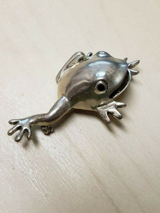 Vintage Sterling Silver Tree Frog Pin Brooch