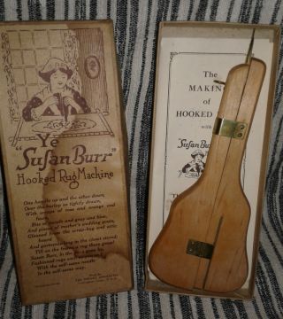 Vintage Ye Susan Burr Hooked Rug Machine With Directions