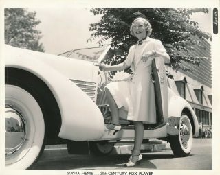 Sonja Henie Candid Roadster Automobile Vintage 1930s Fox Studio Photo