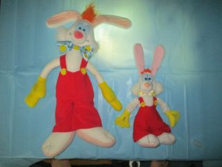 Vintage 1988 Who Framed Roger Rabbit 20” & 8 " Plush Toy